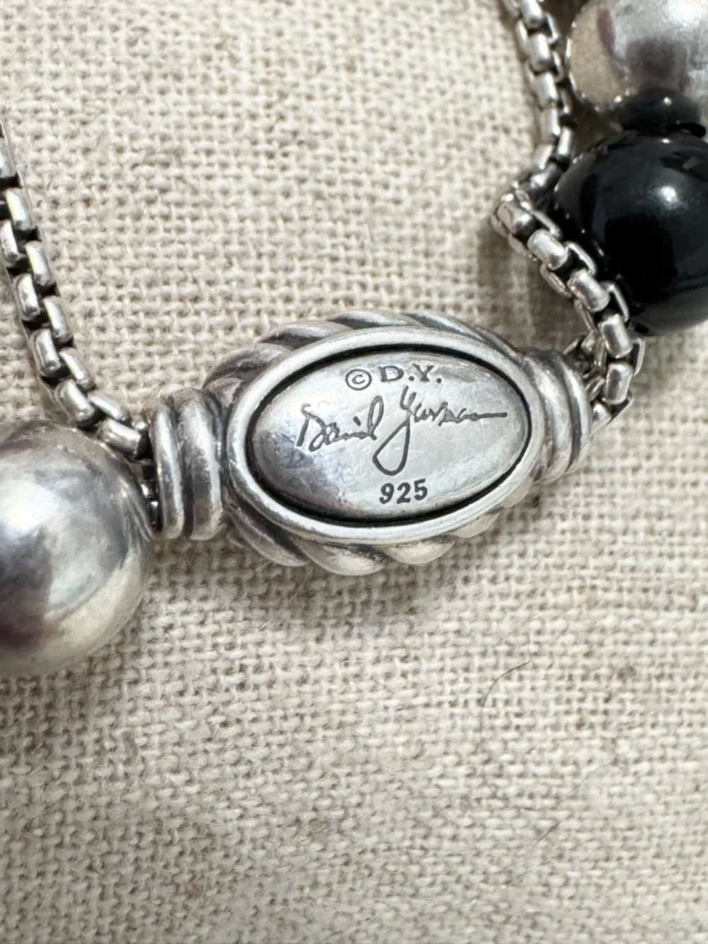 David Yurman .925 Elements Bracelet Black Onyx and Hematite - Picture 4 of 4